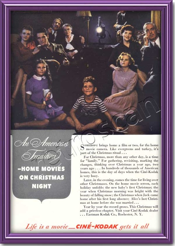 1942 Kodak Cine Equipment vintage magazine ad